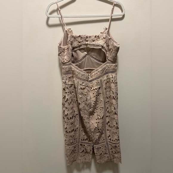 Bardot Botanica Lace Cut-Out Midi Dress Beige Size 10 - Picture 2 of 3